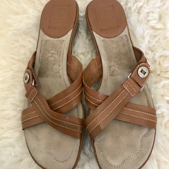 Cole Haan X Nike Air Women's Strappy Brown Leather Comfort Walking Sandal Size 8 - Picture 3 of 12